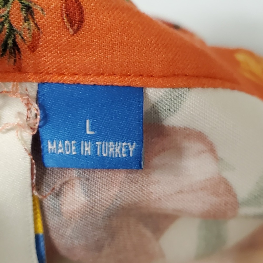 Farm Rio Anthropologie Womens Kiera Maxi Dress Size L Orange Floral Boho Hippie - Picture 5 of 11